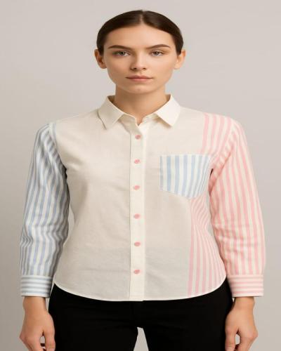 Woman Striped Casual Shirt