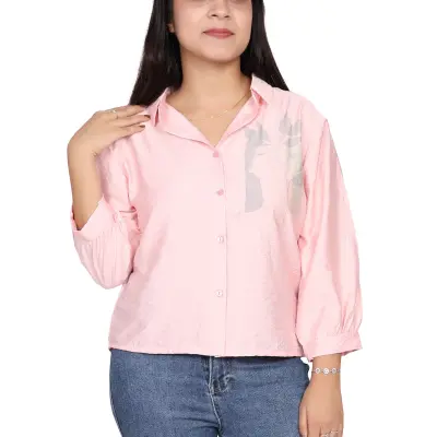 PINK WATERCOLOR FLORAL CASUAL SHIRT FREE SIZE