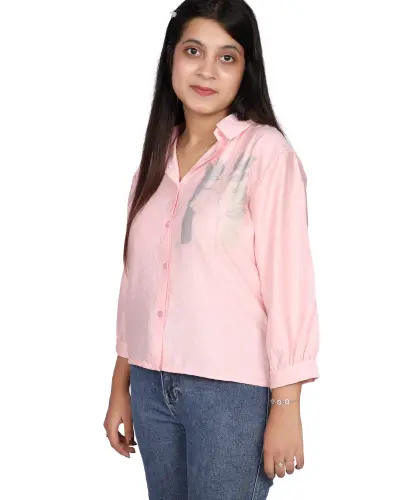 PINK WATERCOLOR FLORAL CASUAL SHIRT FREE SIZE