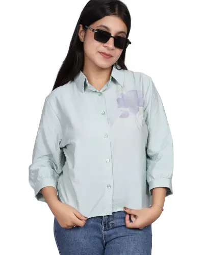 MINT SOFT FLORAL PRINT CASUAL SHIRT FREE SIZE