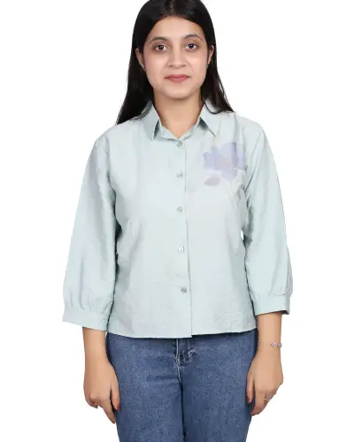 MINT SOFT FLORAL PRINT CASUAL SHIRT FREE SIZE