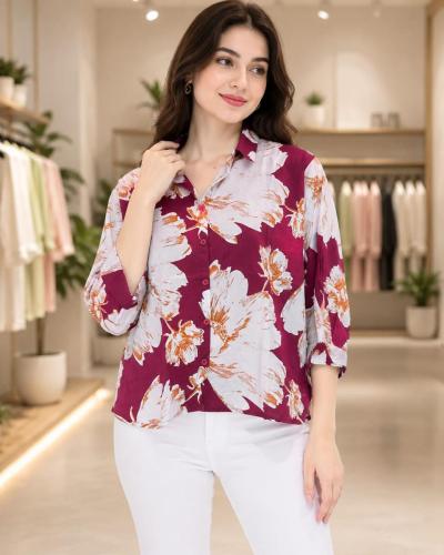Floral Printed Casual Shirt For Women