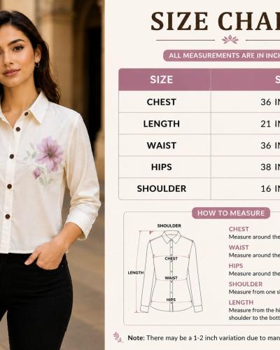 Women's White Floral Print Casual Shirt